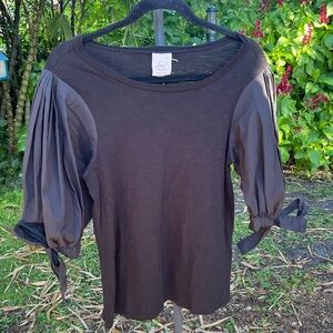 5a7 Cinq a Sept Black Puff Sleeve Blouse XS